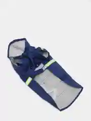 Синий дождевик для собак, с капюшоном