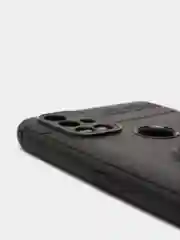 Черный чехол силиконовый противоударный с магнитным кольцом для OnePlus Nord N10 5G