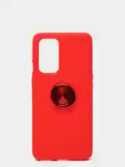 Красный чехол силиконовый противоударный с магнитным кольцом для OnePlus 9