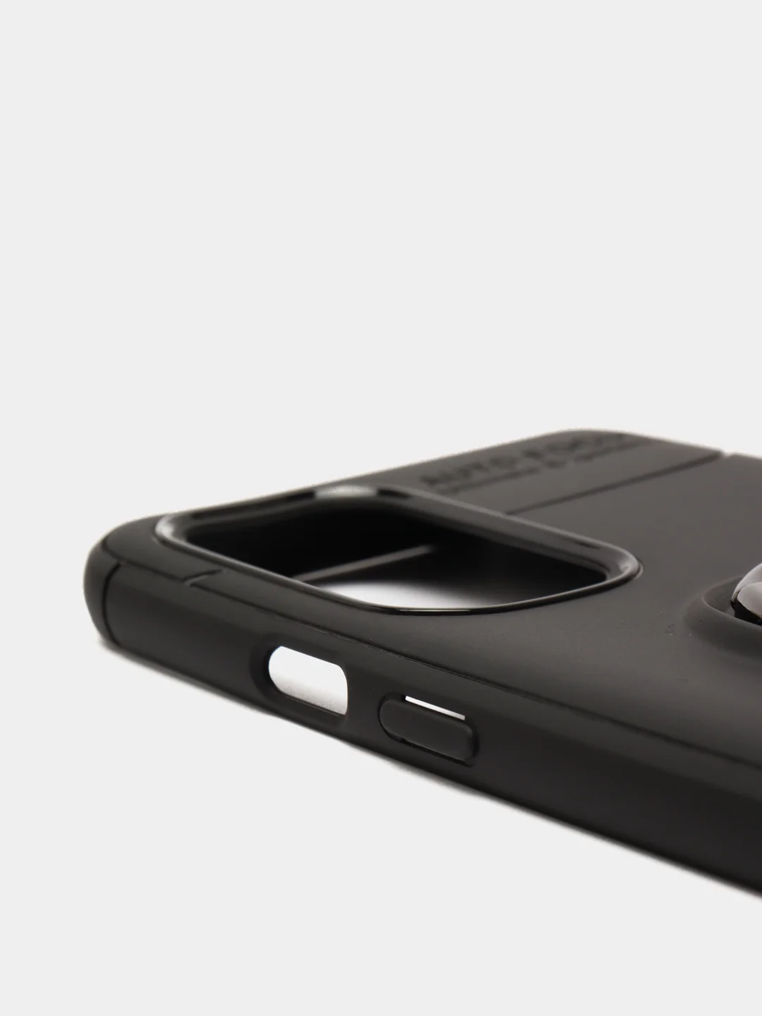 Черный чехол силиконовый противоударный с магнитным кольцом для OnePlus 9