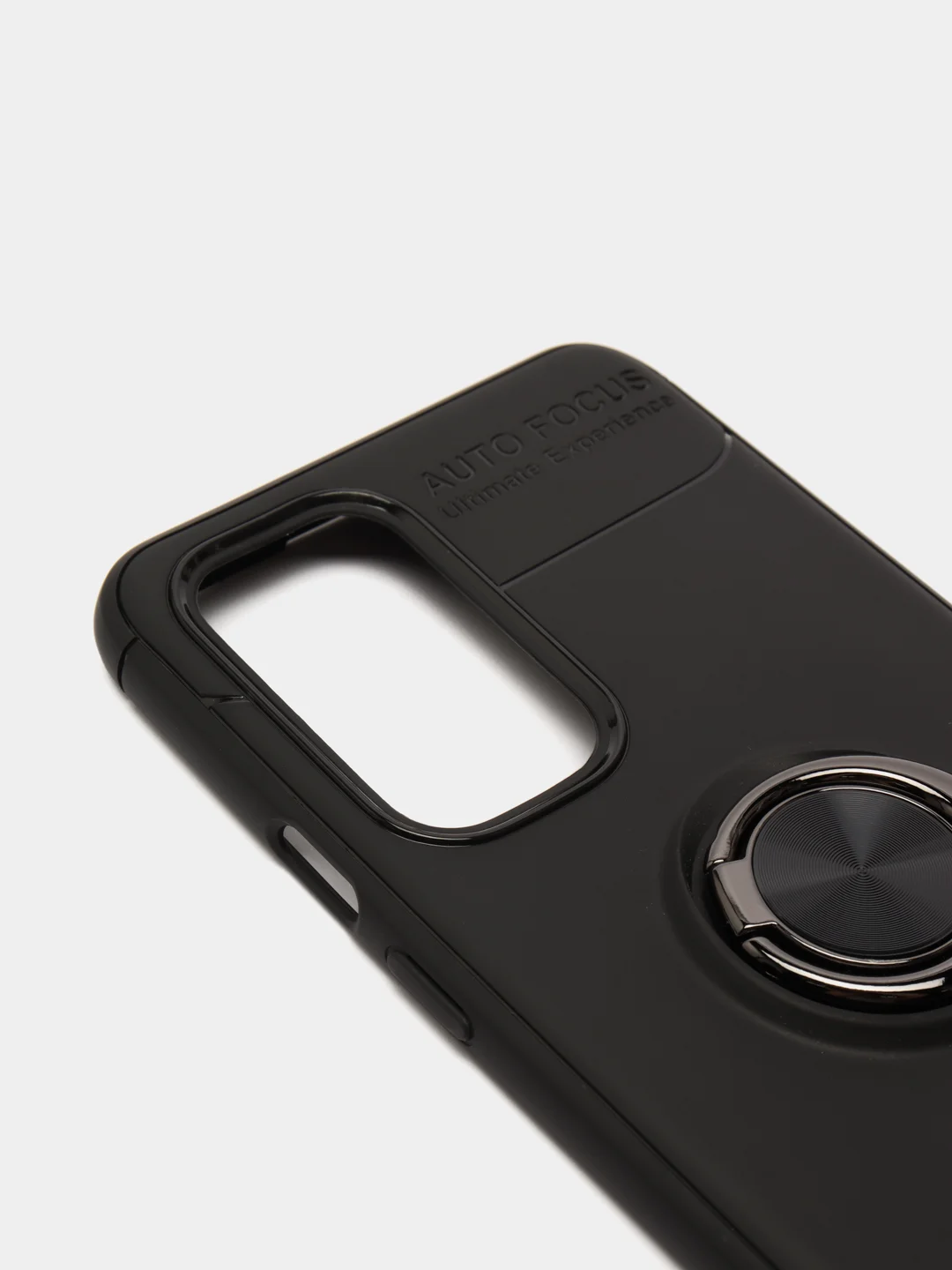 Черный чехол силиконовый противоударный с магнитным кольцом для OnePlus 9