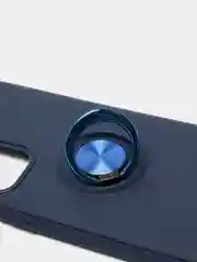 Синий чехол силиконовый противоударный с магнитным кольцом для OnePlus 9
