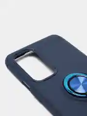 Синий чехол силиконовый противоударный с магнитным кольцом для OnePlus 9