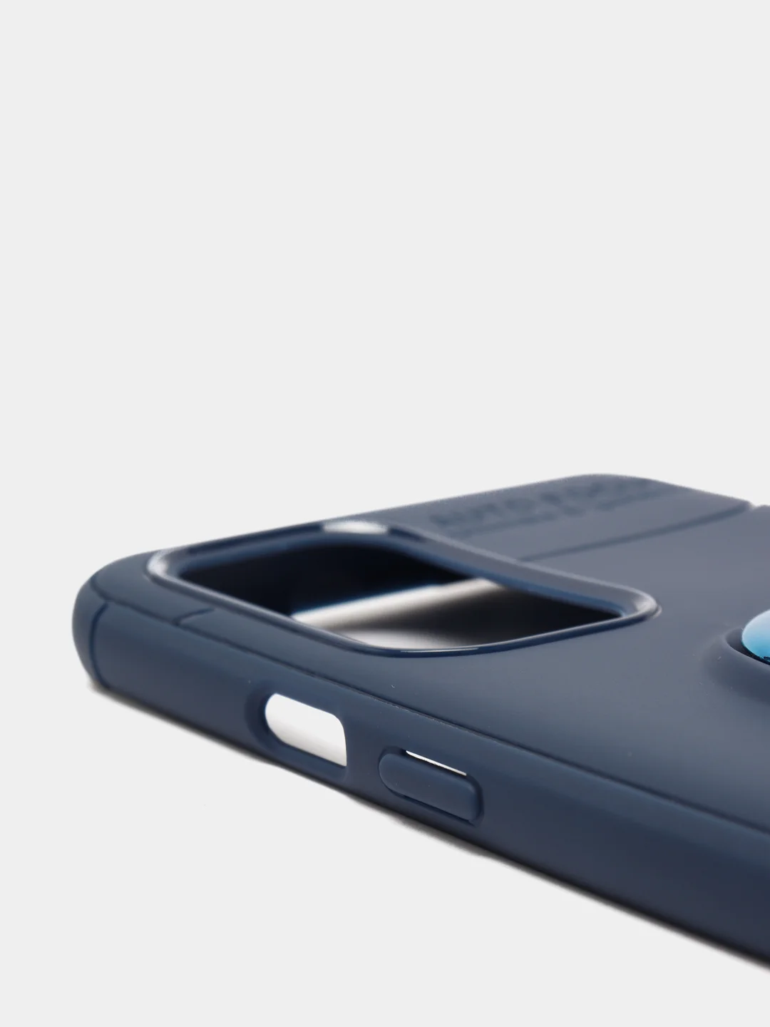 Синий чехол силиконовый противоударный с магнитным кольцом для OnePlus 9