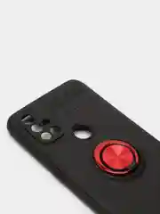 Багровый чехол силиконовый противоударный с магнитным кольцом для OnePlus Nord N10 5G