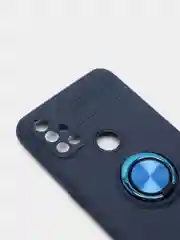 Синий чехол силиконовый противоударный с магнитным кольцом для OnePlus Nord N10 5G