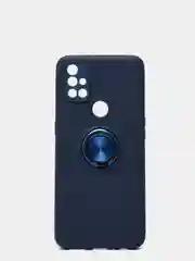 Синий чехол силиконовый противоударный с магнитным кольцом для OnePlus Nord N10 5G