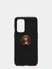 Золотой чехол силиконовый противоударный с магнитным кольцом для OnePlus 9