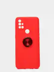 Красный чехол силиконовый противоударный с магнитным кольцом для OnePlus Nord N10 5G