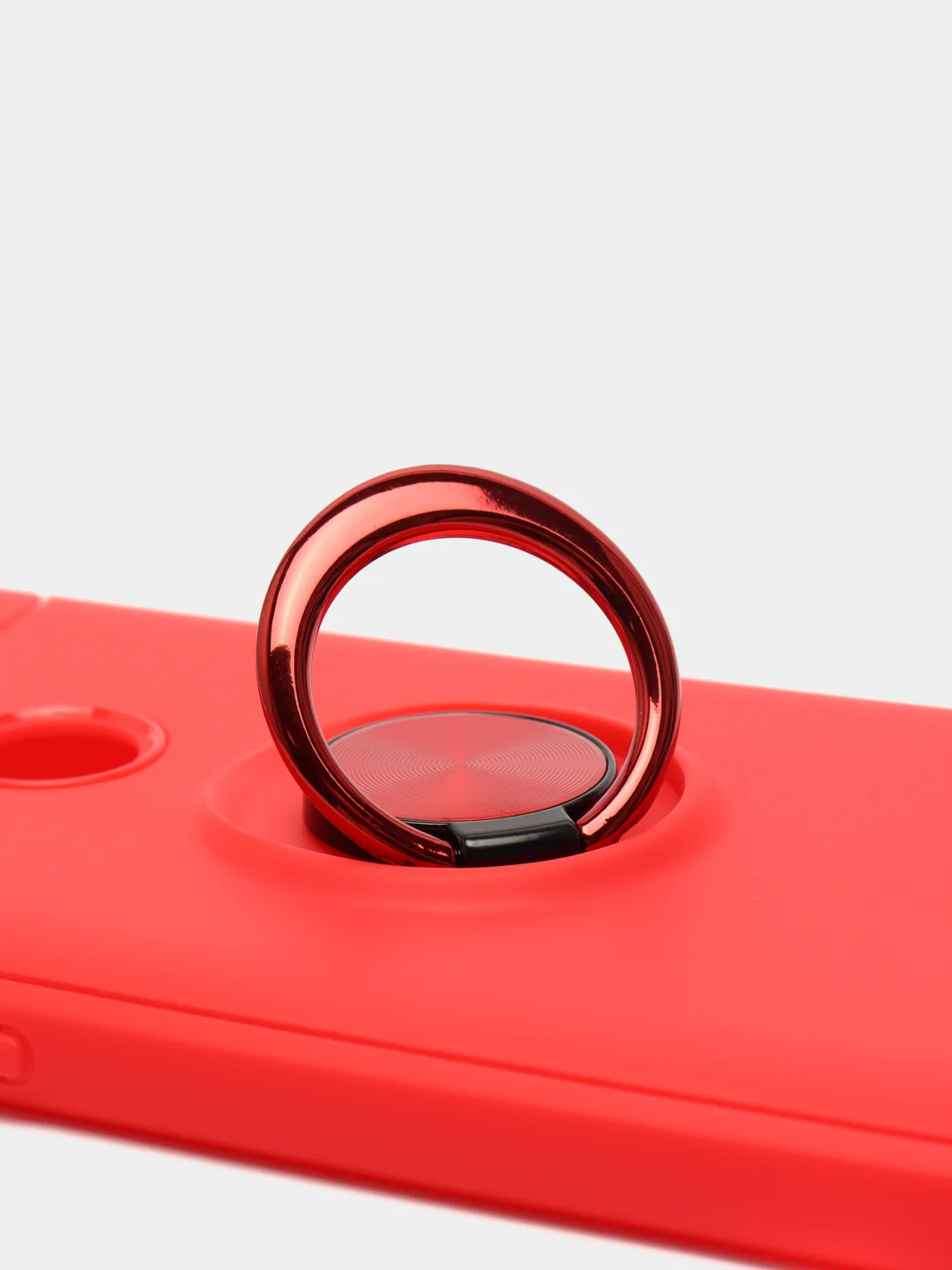 Красный чехол силиконовый противоударный с магнитным кольцом для OnePlus Nord N10 5G