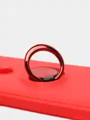 Красный чехол силиконовый противоударный с магнитным кольцом для OnePlus Nord N10 5G