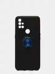 Темно-синий чехол силиконовый противоударный с магнитным кольцом для OnePlus Nord N10 5G