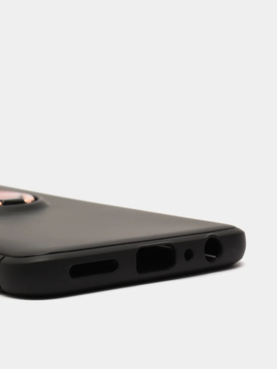 Золотой чехол силиконовый противоударный с магнитным кольцом для OnePlus Nord N10 5G