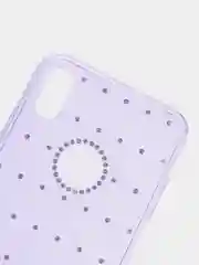 Пурпурный чехол для Apple iPhone Xs Max, прозрачный, силиконовый, со стразами