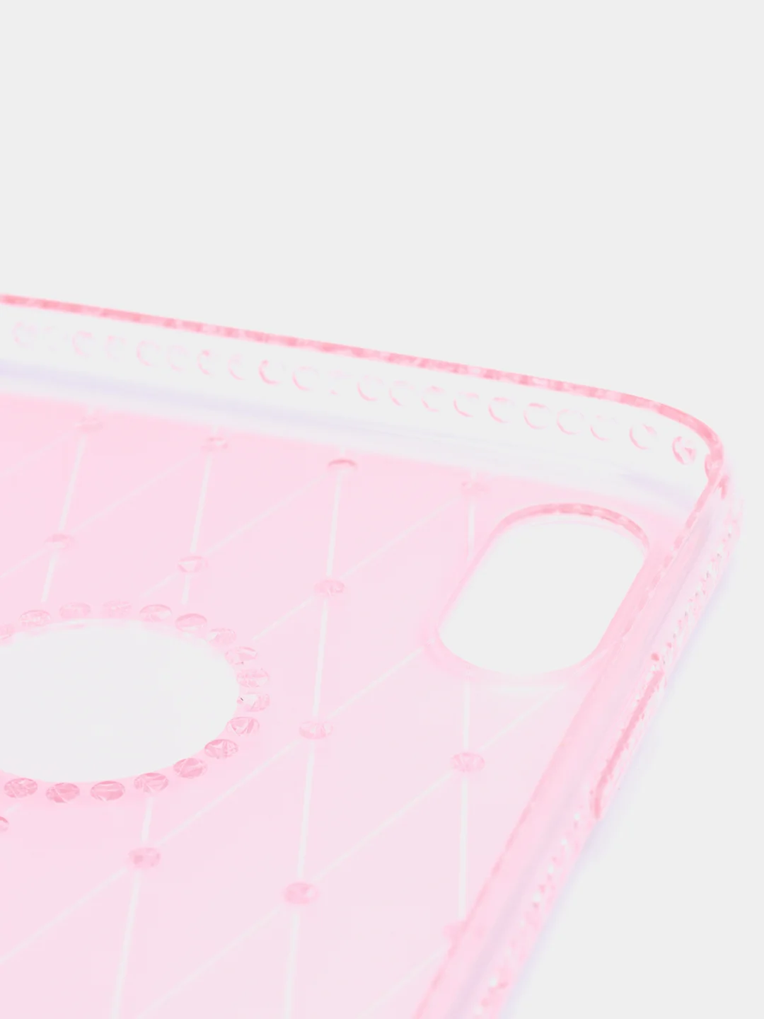 Розовый чехол для Apple iPhone Xs Max, прозрачный, силиконовый, со стразами