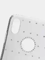 Серебряный чехол для Apple iPhone Xs Max, прозрачный, силиконовый, со стразами