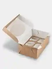 Белый коробка для 6 капкейков с окном