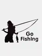 Черный наклейка на авто "Go fishing"