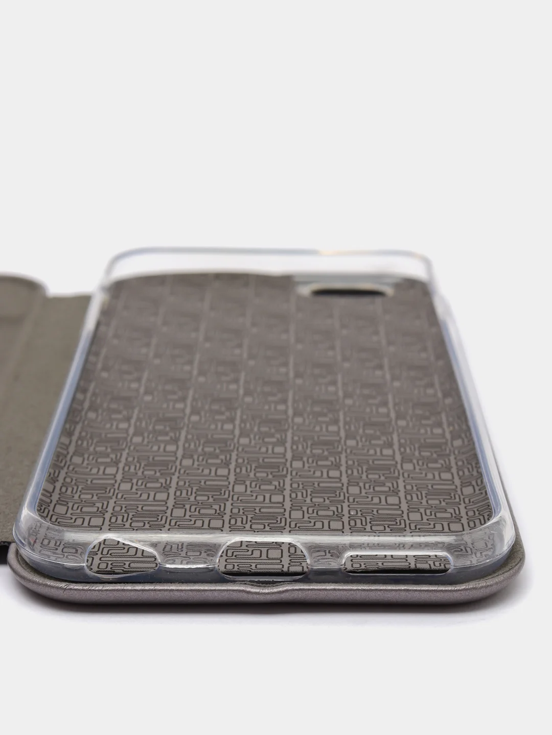 Серебряный чехол-книжка на iPhone 6/6s, 6 Plus, 7/8, SE 2020, 7/8 Plus, X, XR, XS Max, 11, 11 Pro Max