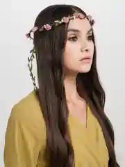 Розовый венок для волос, венок из цветов
