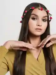 Розовый венок для волос, венок из цветов