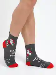 Темно-синий новогодние носки Christmas, в подарочной жестяной коробочке, 3 пары