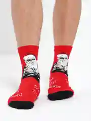 Багровый новогодние носки Christmas, в подарочной жестяной коробочке, 3 пары