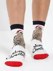 Бирюзовый новогодние носки Christmas, в подарочной жестяной коробочке, 3 пары