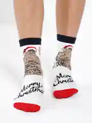 Бордовый новогодние носки Christmas, в подарочной жестяной коробочке, 3 пары