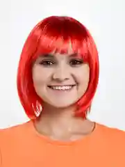 Красный парик карэ карнавальный
