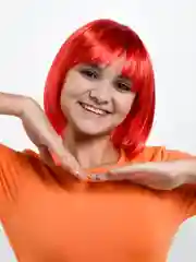Красный парик карэ карнавальный