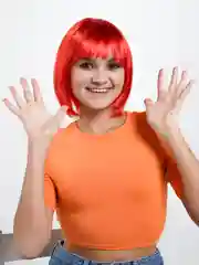Красный парик карэ карнавальный