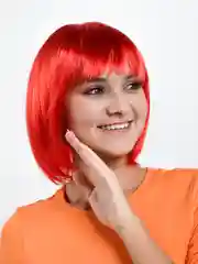 Красный парик карэ карнавальный