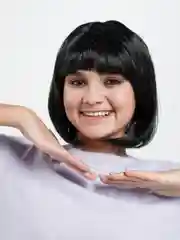 Черный парик карэ карнавальный