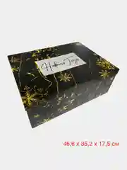 Коробка подарочная новогодняя прямоугольная "Золотой узор"
