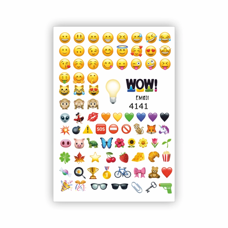 Наклейки для ногтей, слайдеры для маникюра и педикюра "Стиль EMOJI"