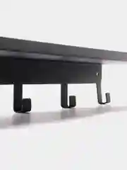 Черный полка настенная BlackSteelOne, металлическая, с крючками