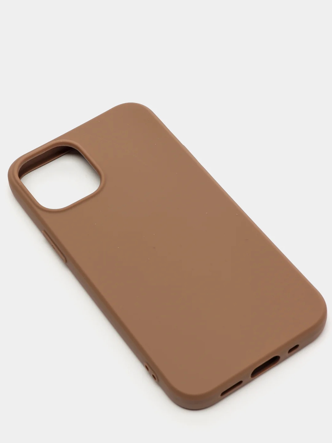 Коричневый силиконовый чехол на iPhone 12 Mini