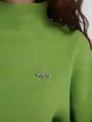 Серый металлик брошь на булавке