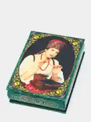 Бирюзовый шкатулка деревянная, ручная работа