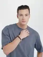 Серебряный браслет мужской, из натурального камня