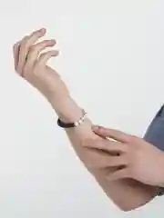 Серебряный браслет мужской, из натурального камня