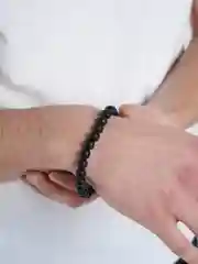 Коричневый браслет мужской, из натурального камня