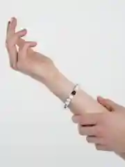 Серый меланж браслет мужской, из натурального камня