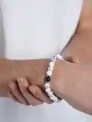 Серый браслет мужской, из натурального камня