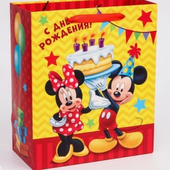 Пакет ламинированный"С Днем Рождения!", Микки Маус, 23х27х11,5 см