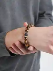 Серый браслет мужской, из натурального камня