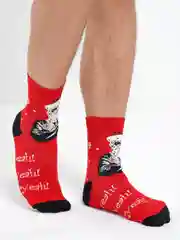 Багровый новогодние носки Christmas, в подарочной жестяной коробочке, 3 пары
