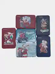 Алый новогодние носки Christmas, в подарочной жестяной коробочке, 3 пары