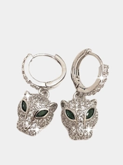 Серьги "Тигр", цвет серебро